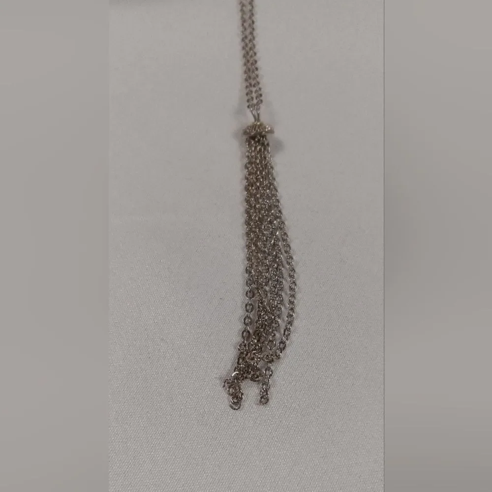 CLEARANCE Silver tassle necklace